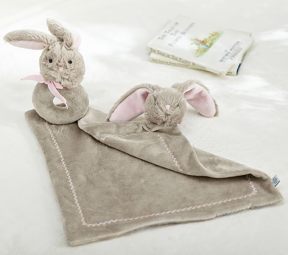 Bunny Plush Security Blanket Rattle Pottery Barn Kids UK